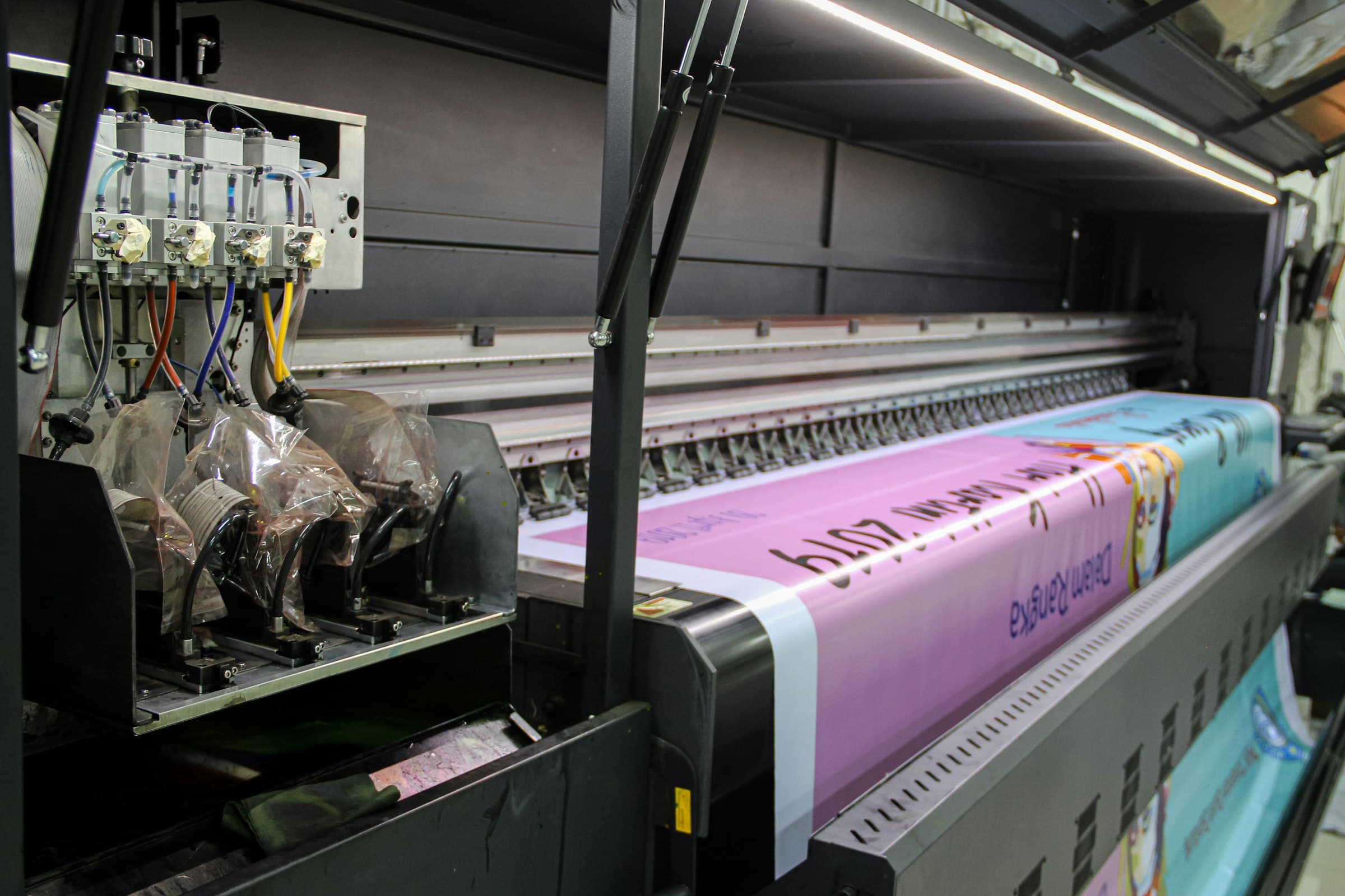 Wide-format printer on the production floor